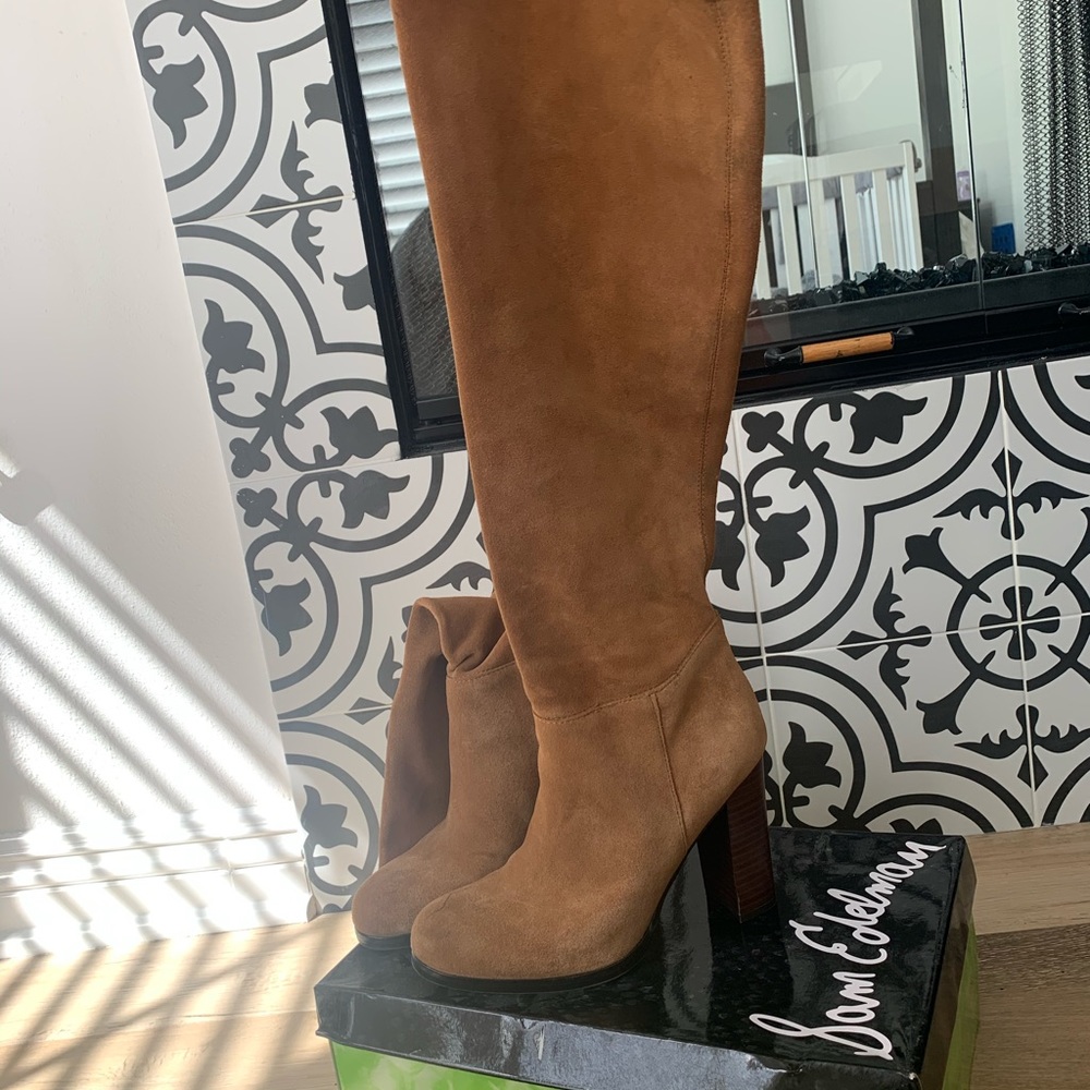 Sam Edelman Over the knee tan suede boots